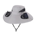 Solar Dual Fan Visor Cap | 3-Speed Breathable Summer Hat Solar Fan Cap Qme Grey Square