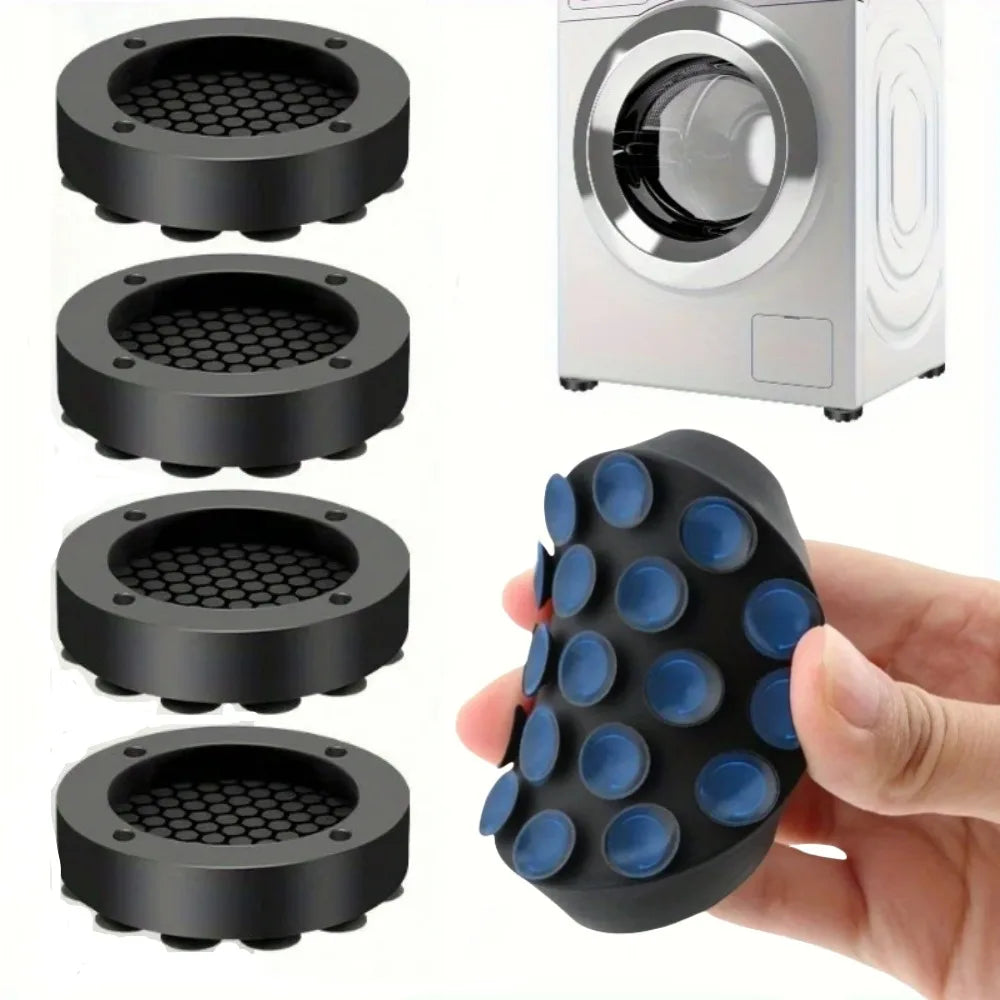 Anti-Slip Washing Machine Rubber Feet Pads – 4pc Suction Cup Appliance Feet Pads Qme