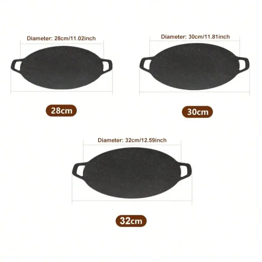 Non-Stick Korean BBQ Baking Tray | Black Vermiculite Coated BBQ Baking Tray Qme