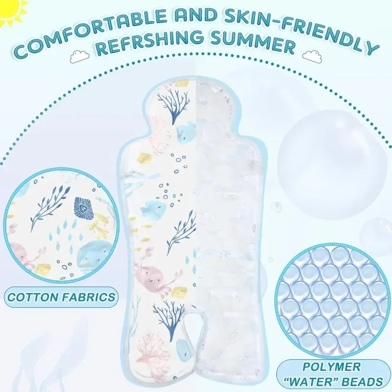 Breathable Cotton Stroller & Car Seat Cooling Pad | Summer Stroller Seat Liner Qme