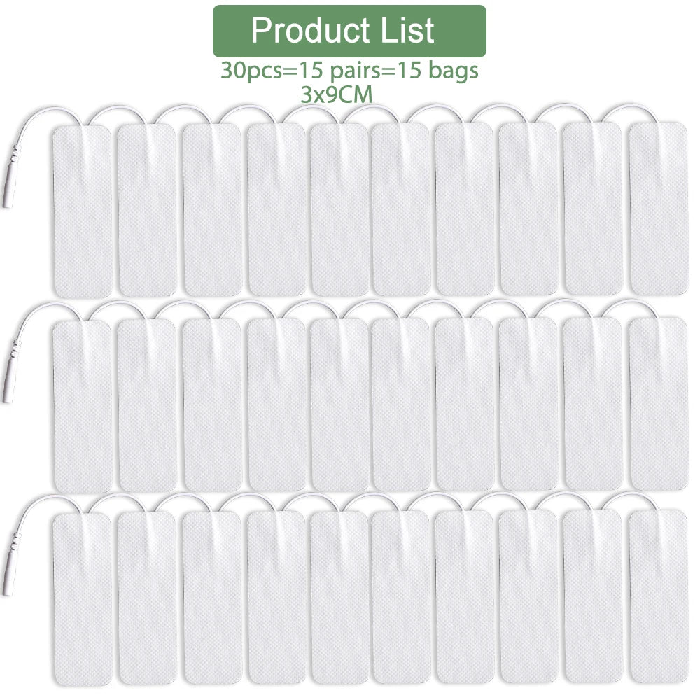TENS EMS Replacement Electrode Pads – Reusable Gel Patches Electrode Replacement Pads Qst 30Pcs 3x9CM