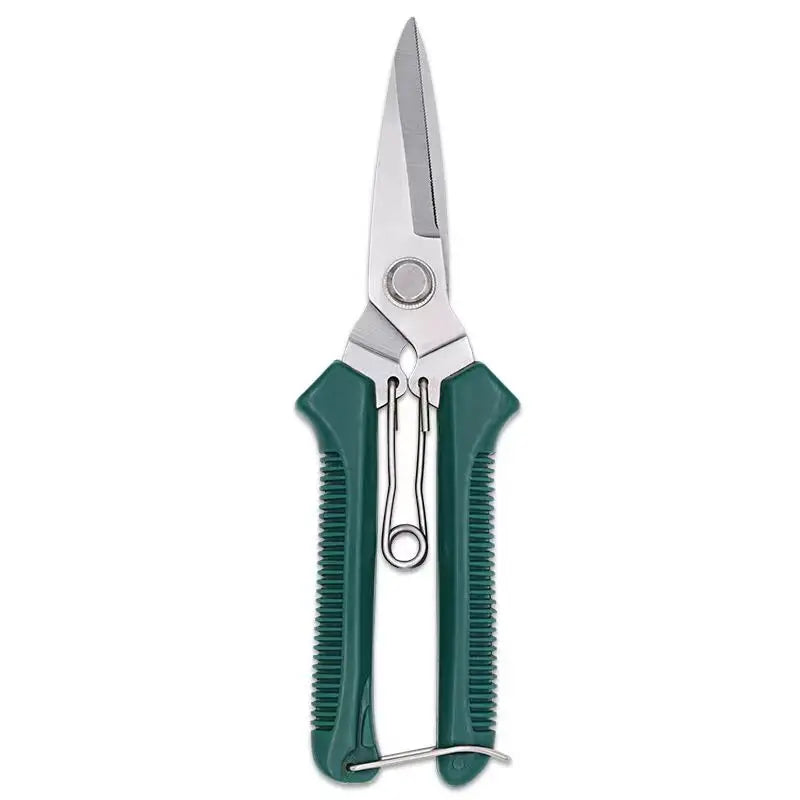 Straight Head Pruning Shears – Stainless Steel Non-Slip Handle Pruning Shears Qme green