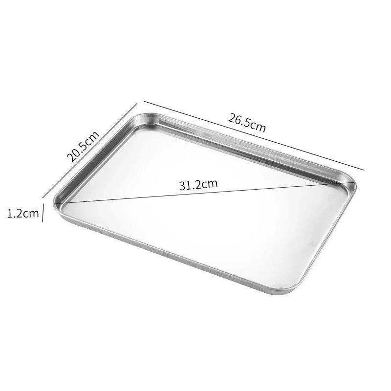 Rectangle Stainless Steel Serving Tray | Buffet & Food Presentation Food Serving Tray Qme L
