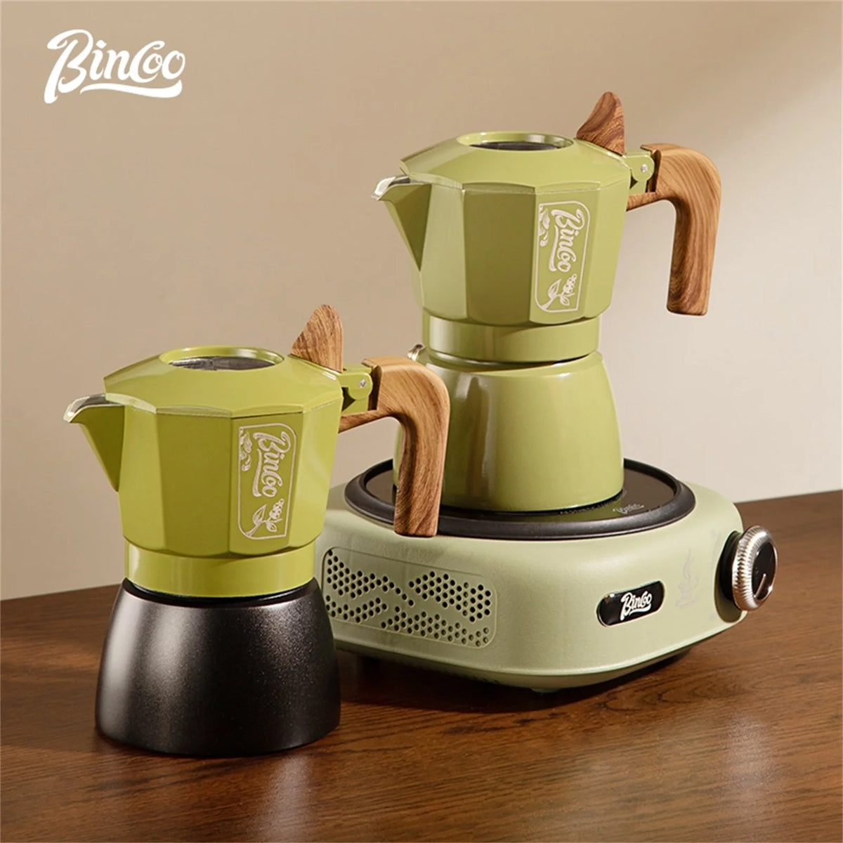 Bincoo 6-Color Moka Pot 2-Valve Espresso Starter Kit Stovetop Espresso Maker Qst