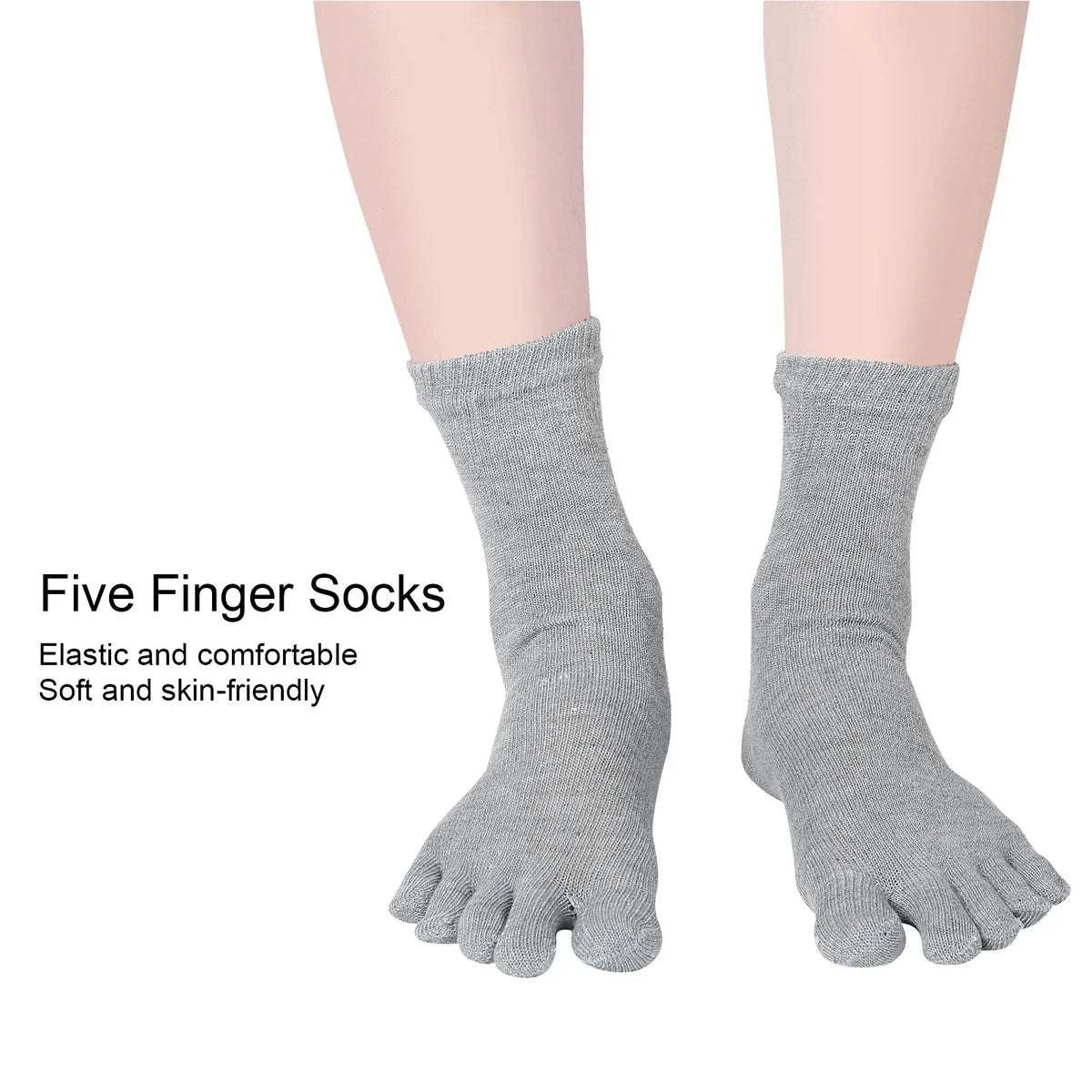5-Pack Breathable Five-Toe Socks for Running & Yoga Five Toe Socks Qme