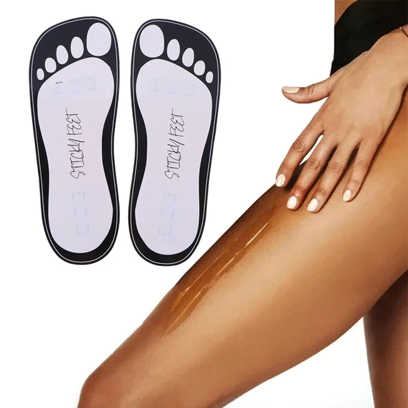 Disposable Tanning Slippers – 11" Sticky Foot Pads for Spray Tan Tanning Foot Pads Qme