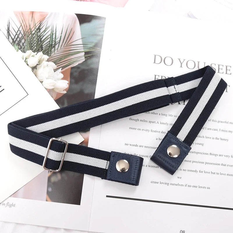 Women's Elastic Buckle-Free Canvas Waist Belt | 29 Colors Elastic Waist Belt Qme BEE-28 length 60-100cm China Mainland