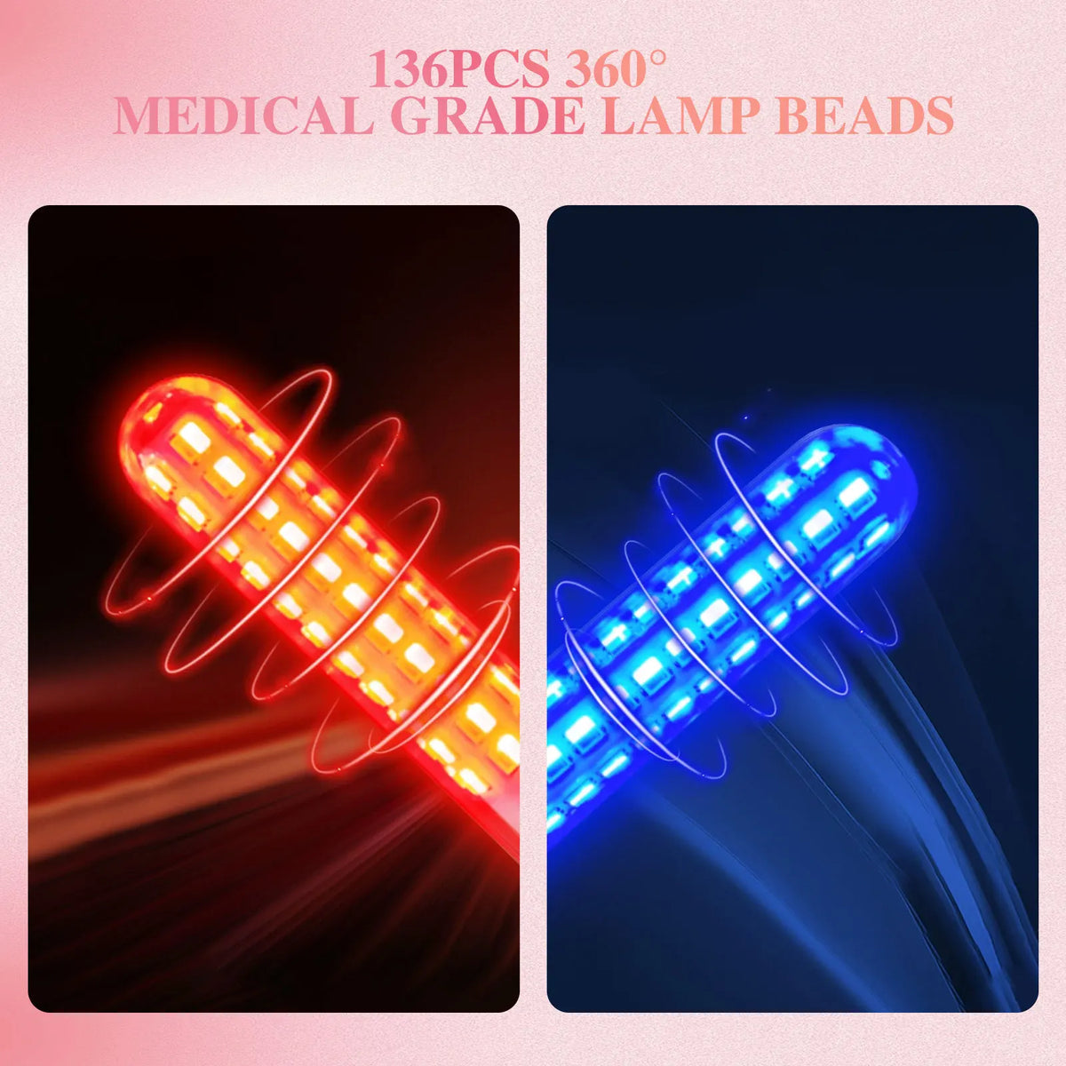 Women's Dual Red & Blue LED Intimate Wellness Device + Heat LED Wellness Device Qst