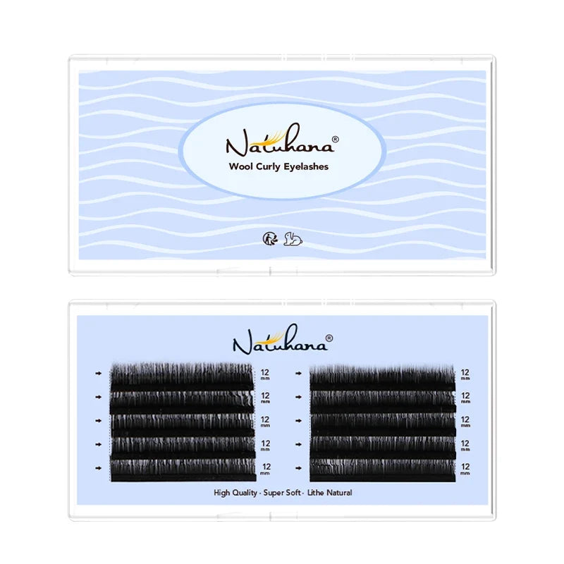 NATUHANA 3D Fluffy Curly False Eyelashes – Thick Wispy Lashes False Eyelashes Qme