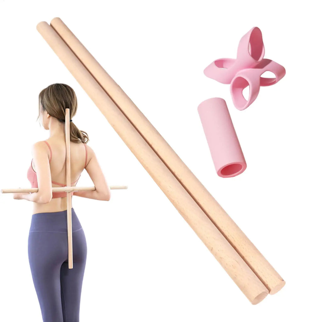 Yoga Stick 2-Pack – Pilates Stretching Pole, Home & Gym Pilates Stretching Pole Qst
