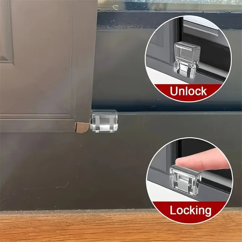 6-Piece Heavy-Duty Sliding Window Lock & Screen Fixing Clips Window Safety Clips Qme