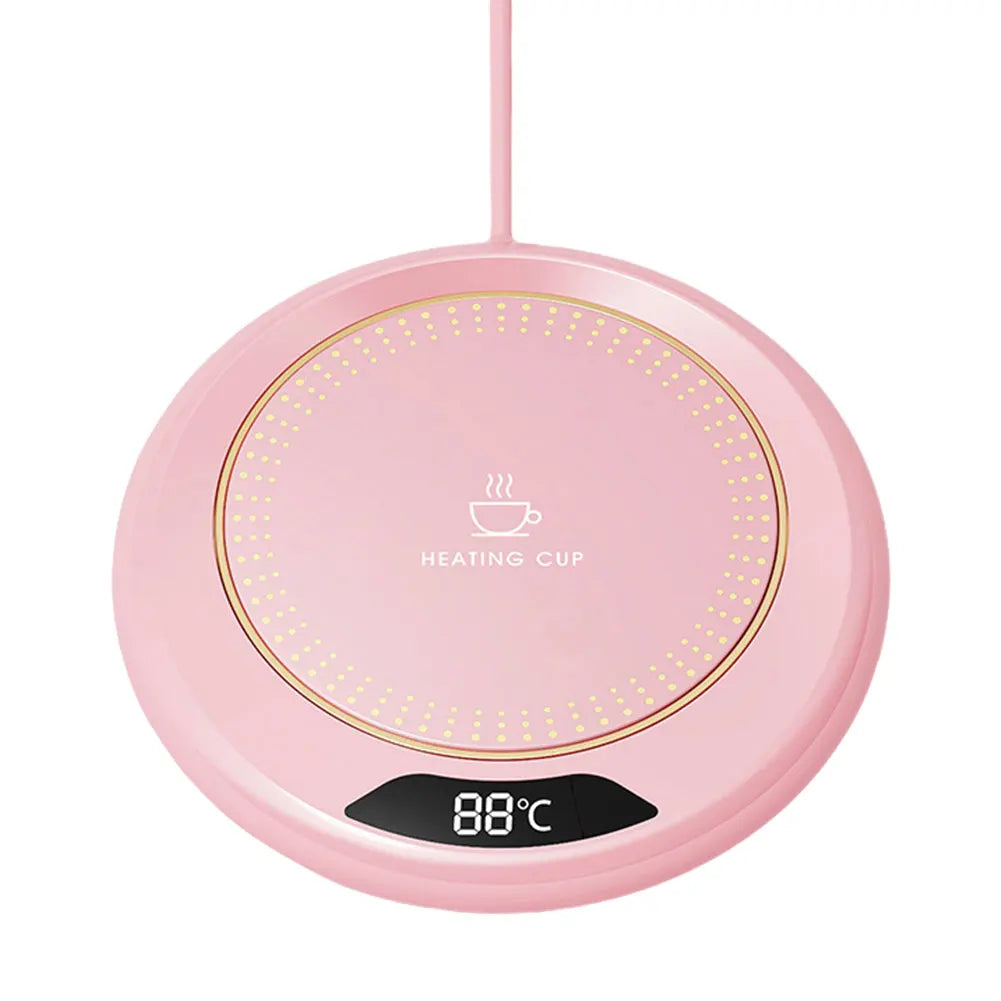 Electric Coffee Mug Warmer – 3 Temp Settings & Auto Shut-Off Electric Mug Warmer Qme Pink