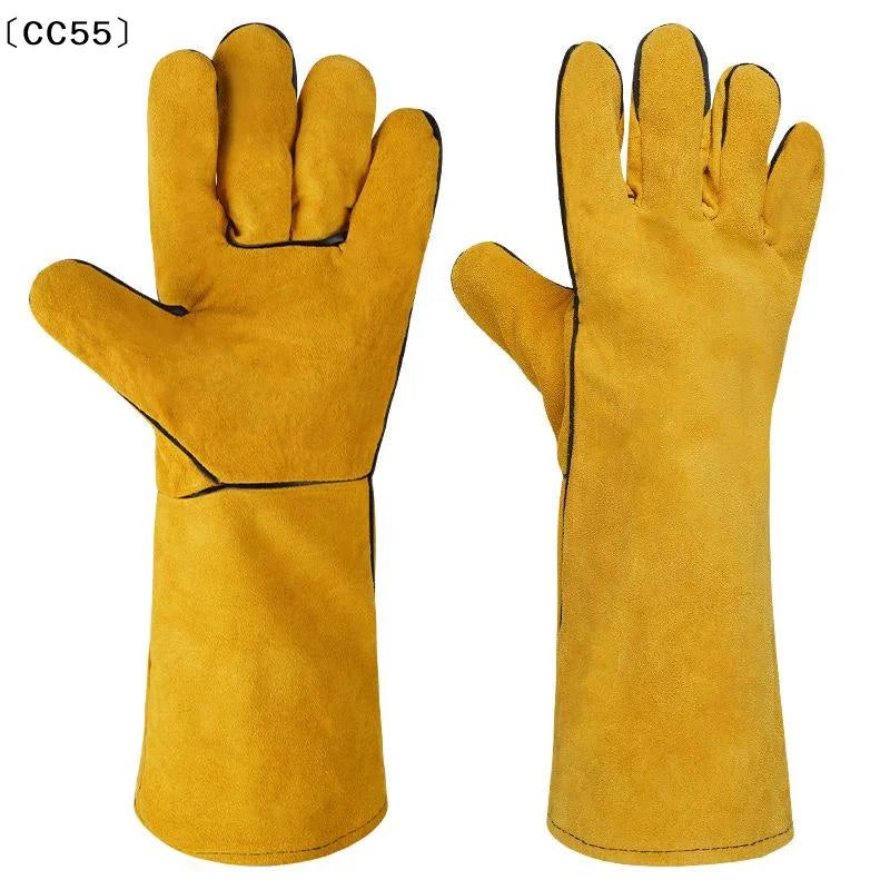 40cm Leather Welding Gloves – Heat & Flame Resistant Work Gloves Welding Work Gloves Qst