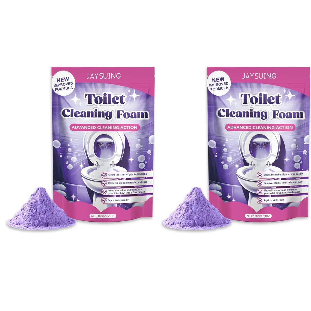Toilet Cleaning Powder – Stain Remover & Odour Eliminator Toilet Cleaning Powder Qme 2 x 100g Boxed