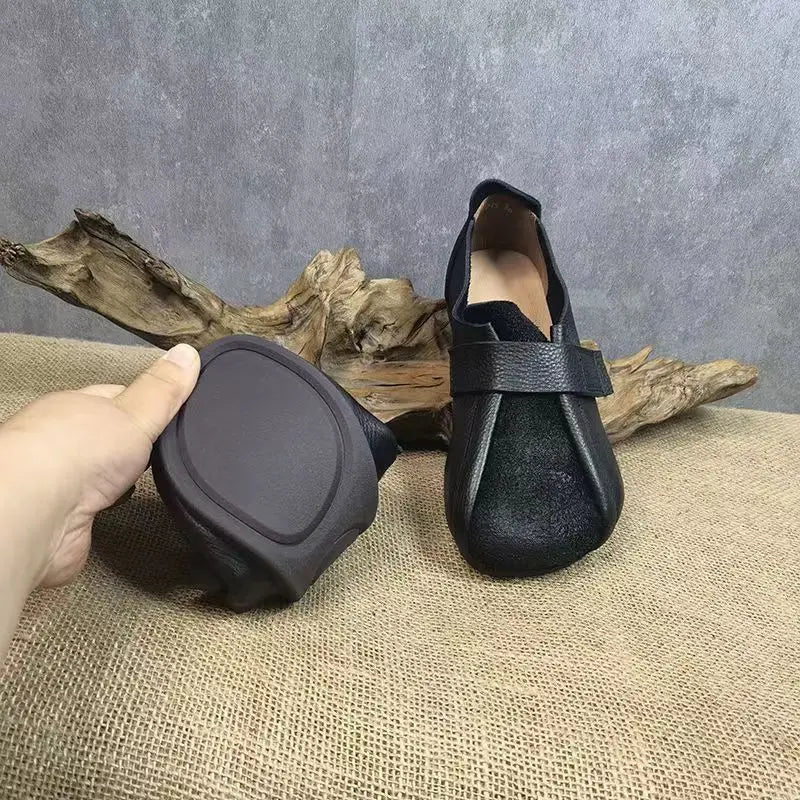 Women's Retro Round Toe Flat Loafers – Soft Suede Ballet Flats Women's Flat Loafers Qst