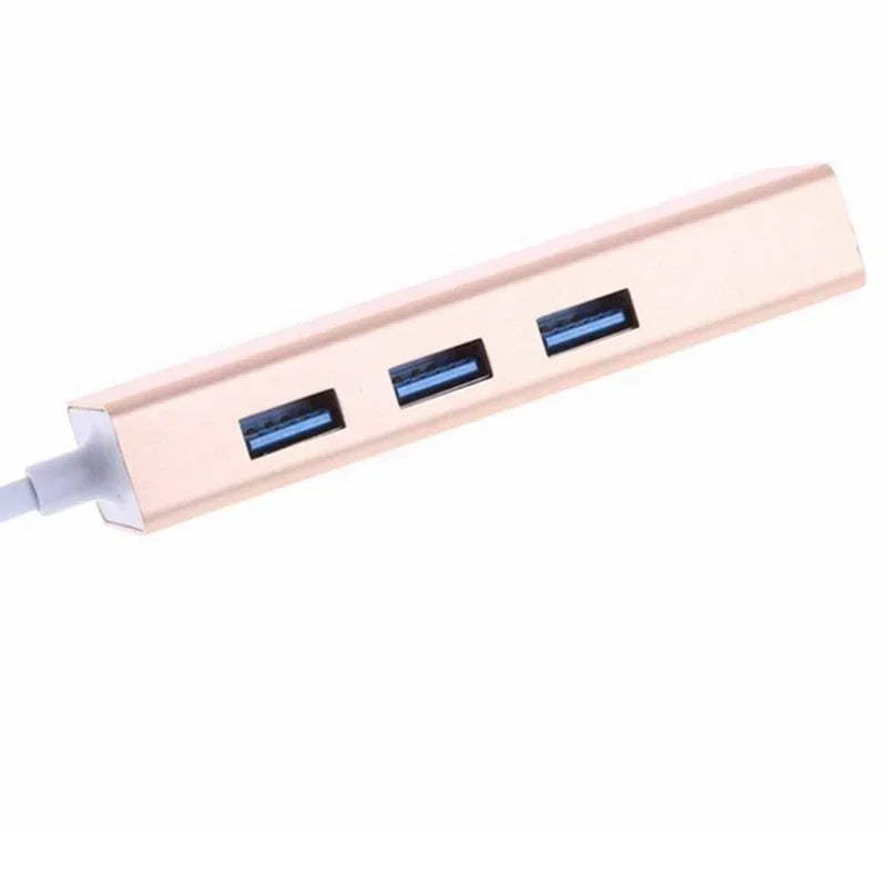 USB-C Gigabit Ethernet RJ45 LAN Adapter + USB 3.0 Hub USB-C Network Adapter Qme