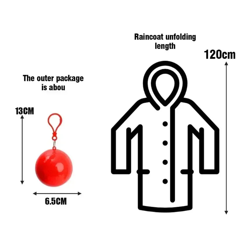 Portable Mini Disposable Rain Poncho – Compact Emergency Raincoat Emergency Rain Poncho Qme