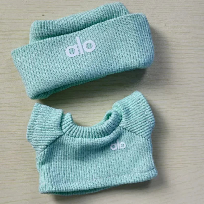 Labubu 15/17cm Doll Outfit Set – Baseball, Sweater & Skirt Doll Clothing Set Qst 04-Mint Green NO Doll