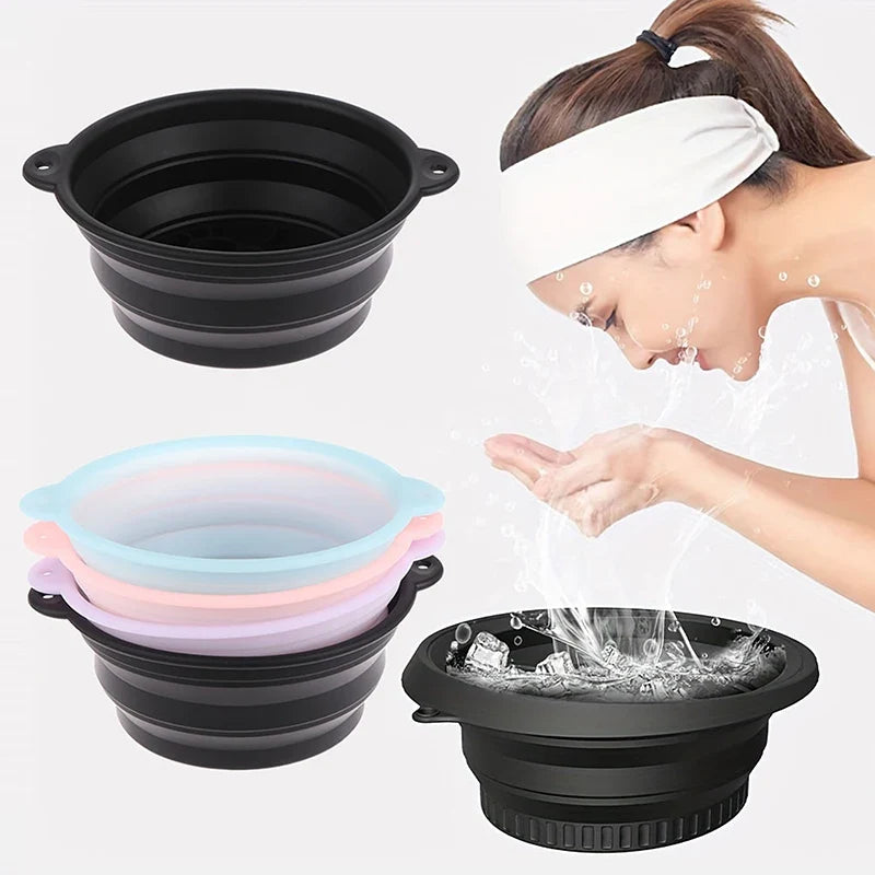 Foldable Silicone Face Ice Bath Bowl – Portable Facial Basin Facial Plunge Basin Qme