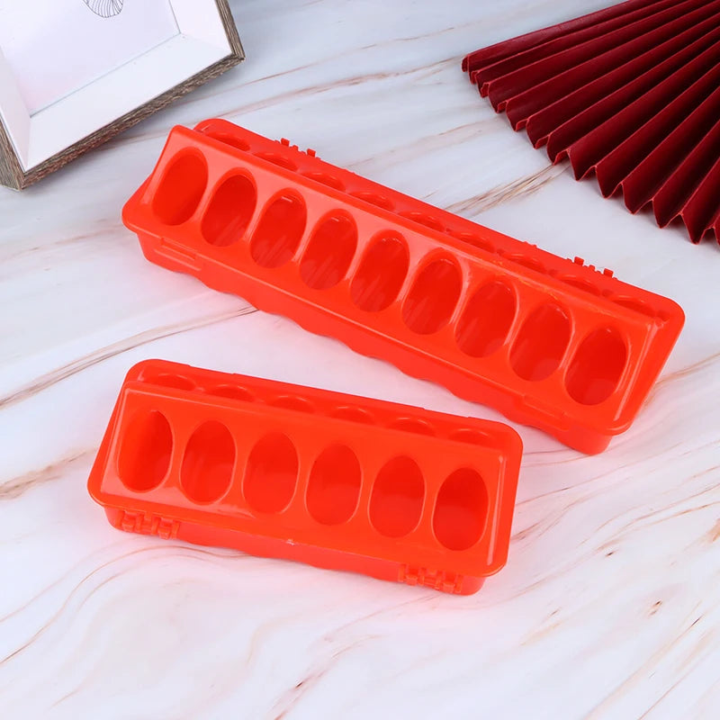 Double Row Plastic Poultry Feeder Trough – 12 or 18 Holes Poultry Feeder Trough Qst
