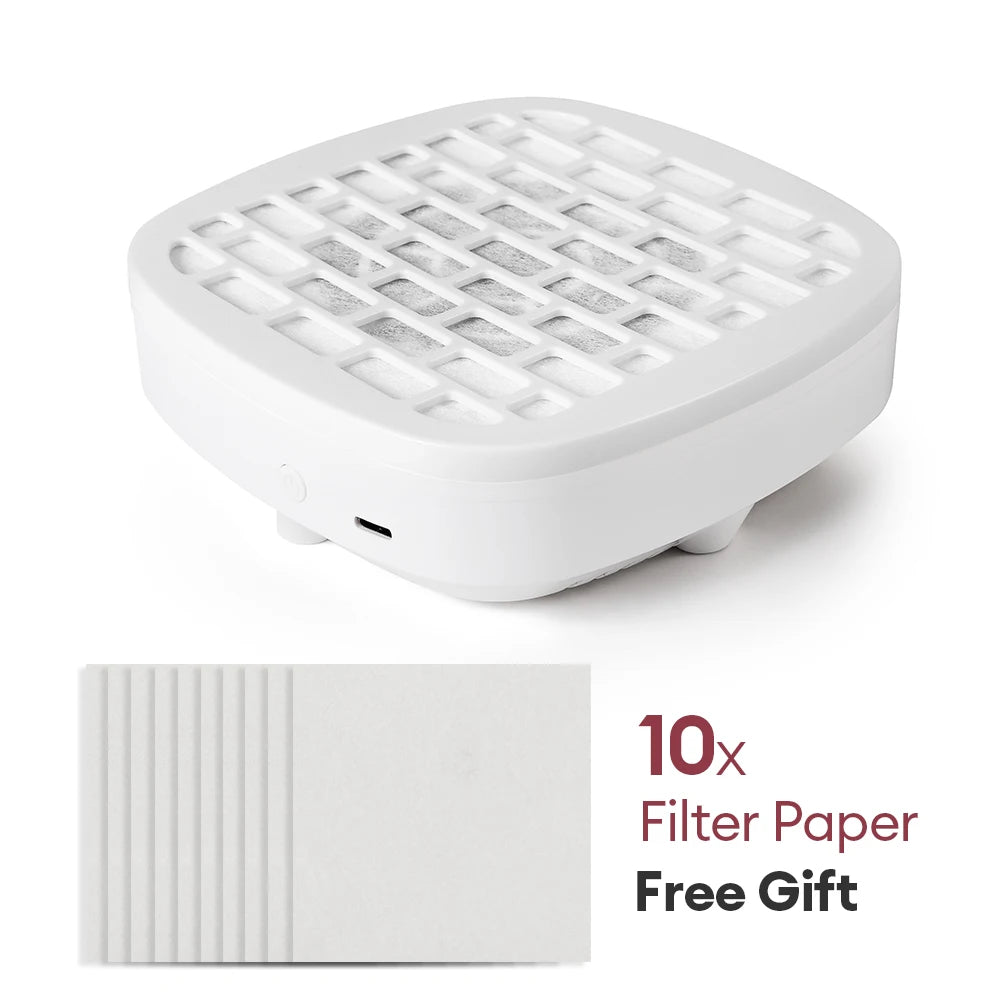 USB Mini Nail Dust Collector 3200RPM Portable Vacuum Fan Nail Dust Collector Qst White USB Type-C