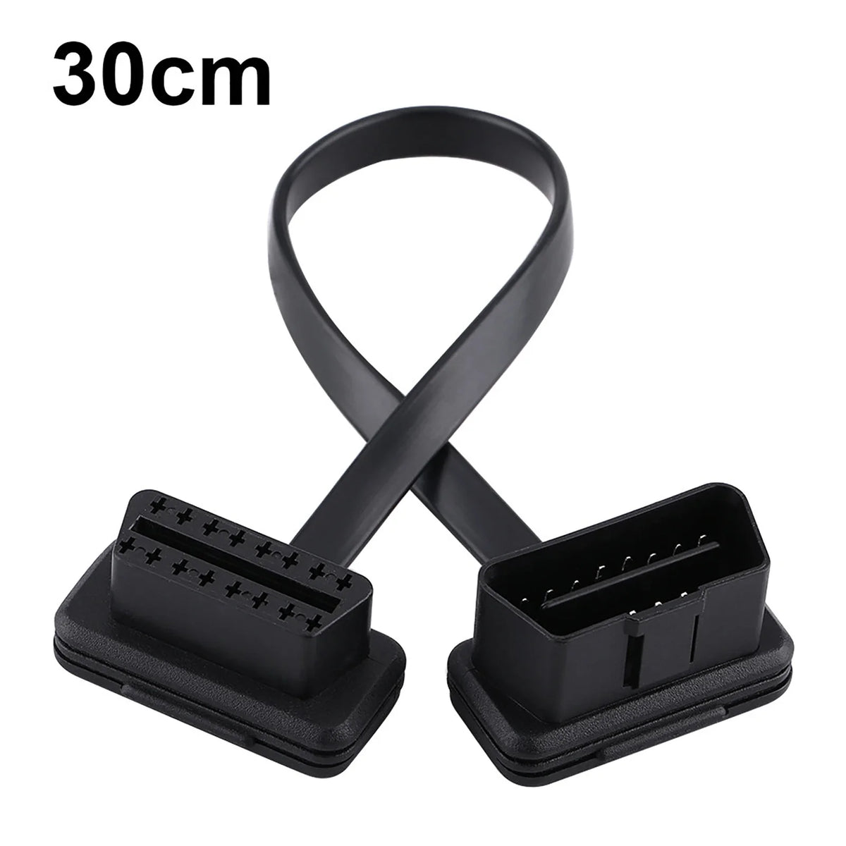 OBD2 16-Pin Male to Female Diagnostic Extension Cable OBD2 Extension Cable Qme 30CM
