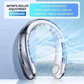 8000mAh Bladeless Neck Fan – USB Rechargeable, 100 Speeds Wearable Neck Fan Qst grey