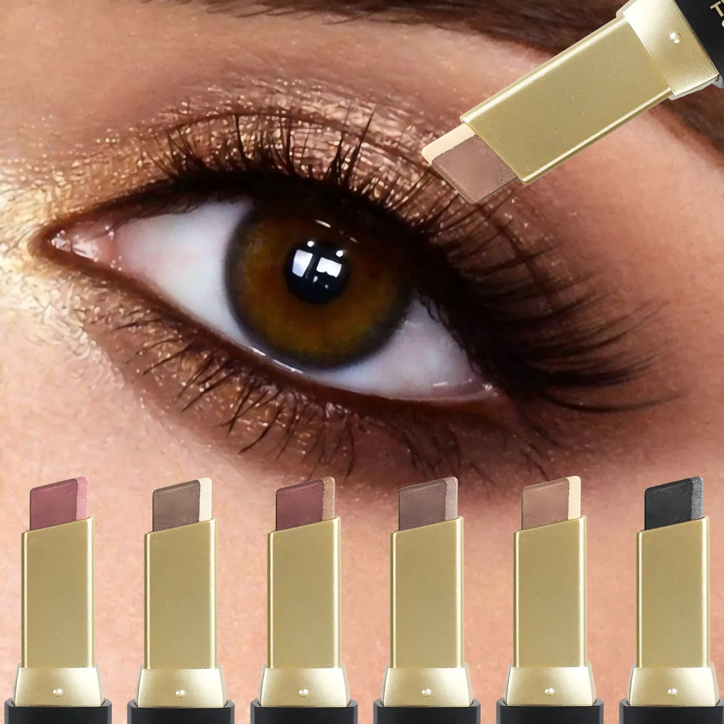 Qme Glitter Eyeshadow Stick | Dual-Tone Push-Pull | 6 Colors Glitter Eyeshadow Stick Qme