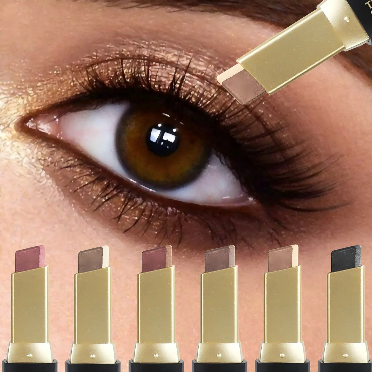 Qme Glitter Eyeshadow Stick | Dual-Tone Push-Pull | 6 Colors Glitter Eyeshadow Stick Qme