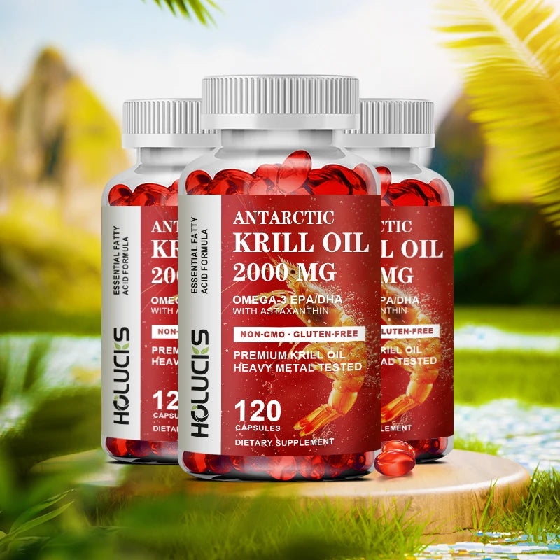 Organic Antarctic Krill Oil Capsules – Omega-3 EPA DHA 120ct Omega-3 Supplement Qst