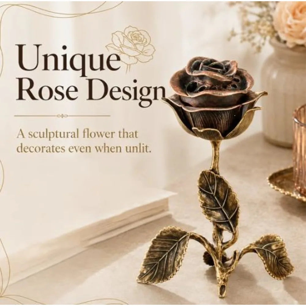 Retro Rose Alloy Incense Burner | Aromatherapy Stove Home Decor Incense Burner Qme