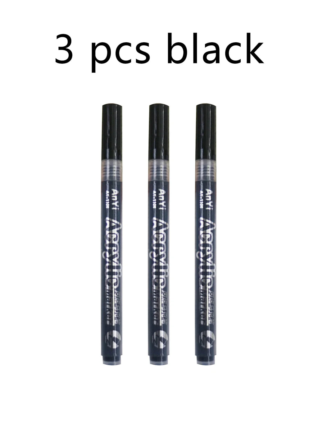 Black Acrylic Paint Markers – Rock, Stone, Ceramic & Tire Pens Acrylic Paint Markers Qme 3 black