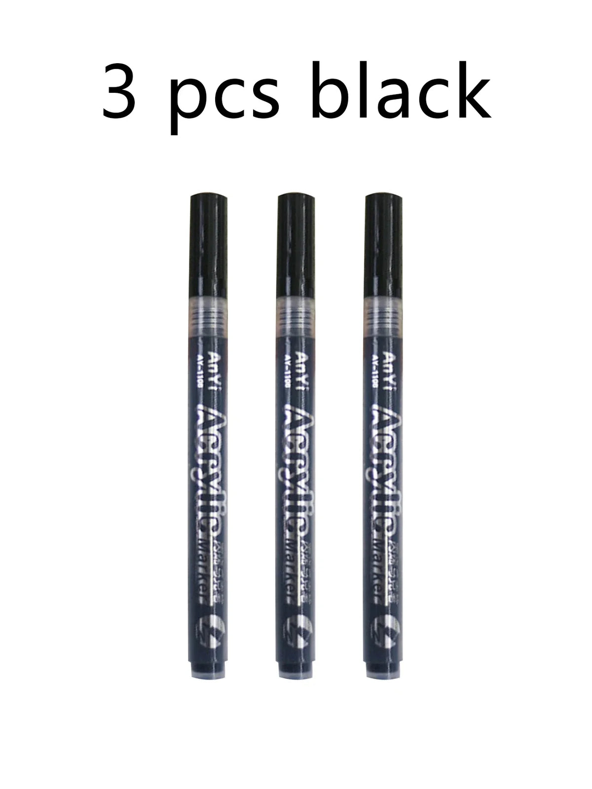 Black Acrylic Paint Markers – Rock, Stone, Ceramic & Tire Pens Acrylic Paint Markers Qme 3 black