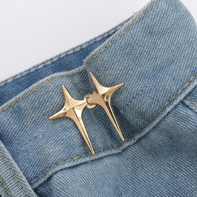 Star No-Sew Waist Button Adjuster – Metal Buckle Pair Waist Button Adjuster Qst B