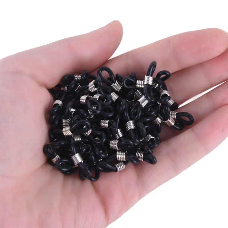100Pcs Eyeglass Chain Rubber Loop Ends – DIY Spectacle Strap Eyeglass Chain Accessory Qst