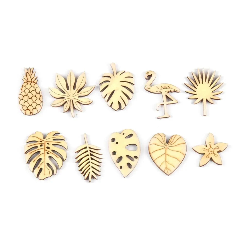 Tropical Wooden Craft Shapes – Flamingo, Pineapple & Leaf DIY Wooden Craft Shapes Qme