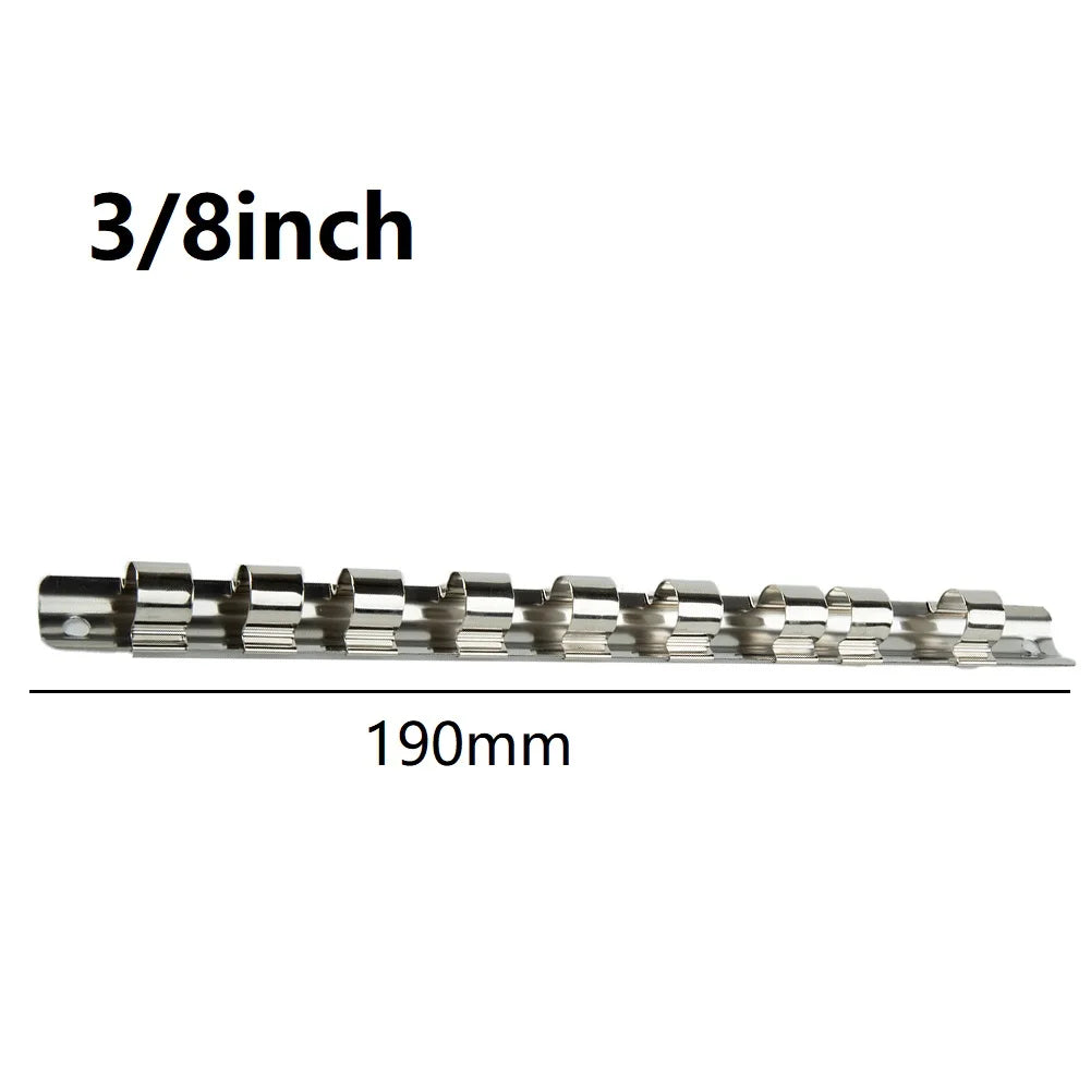 Wall-Mounted Socket Rack Rail Organizer with Clips – Iron Socket Rail Organizer Qme 3-8