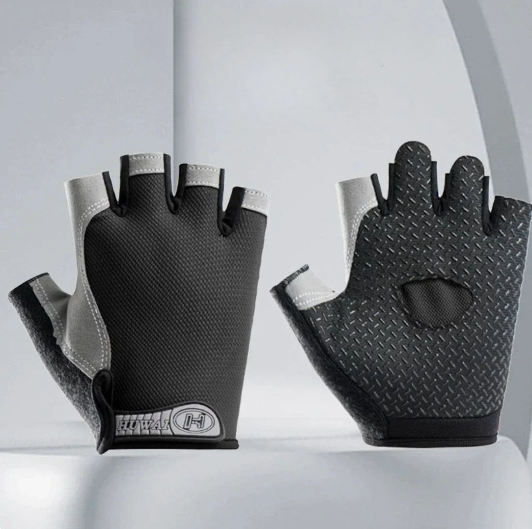 Half Finger Cycling Gloves – Anti-Slip & Breathable Unisex Fingerless Cycling Gloves Qme black XL