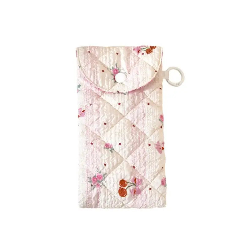 Korean Style Eyeglasses Pouch – Cute Printed Sunglasses Case Eyeglasses Pouch Qst Rose red