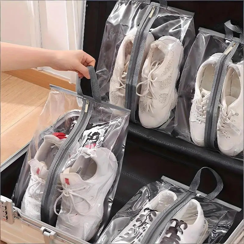Transparent Waterproof Shoe Bags – 1 & 10 Pack Storage Shoe Storage Bags Qst