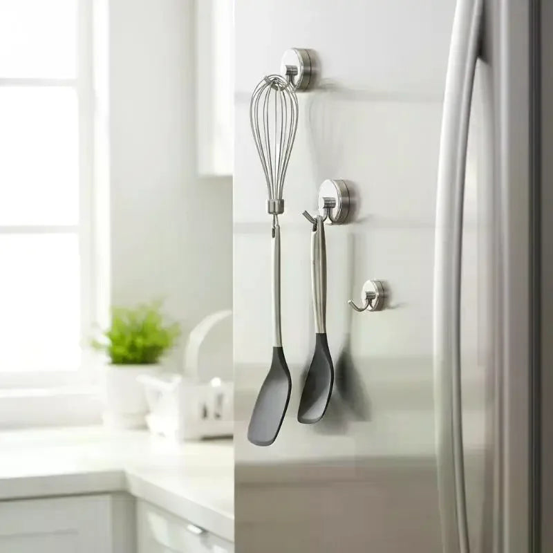 No-Drill Magnetic Hooks | N38 Electroplated Stainless Steel Magnetic Hooks Qme