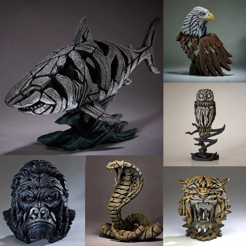 Shark Jaws Resin Sculpture – Ocean Animal Table Statue Decor Resin Animal Sculpture Qme