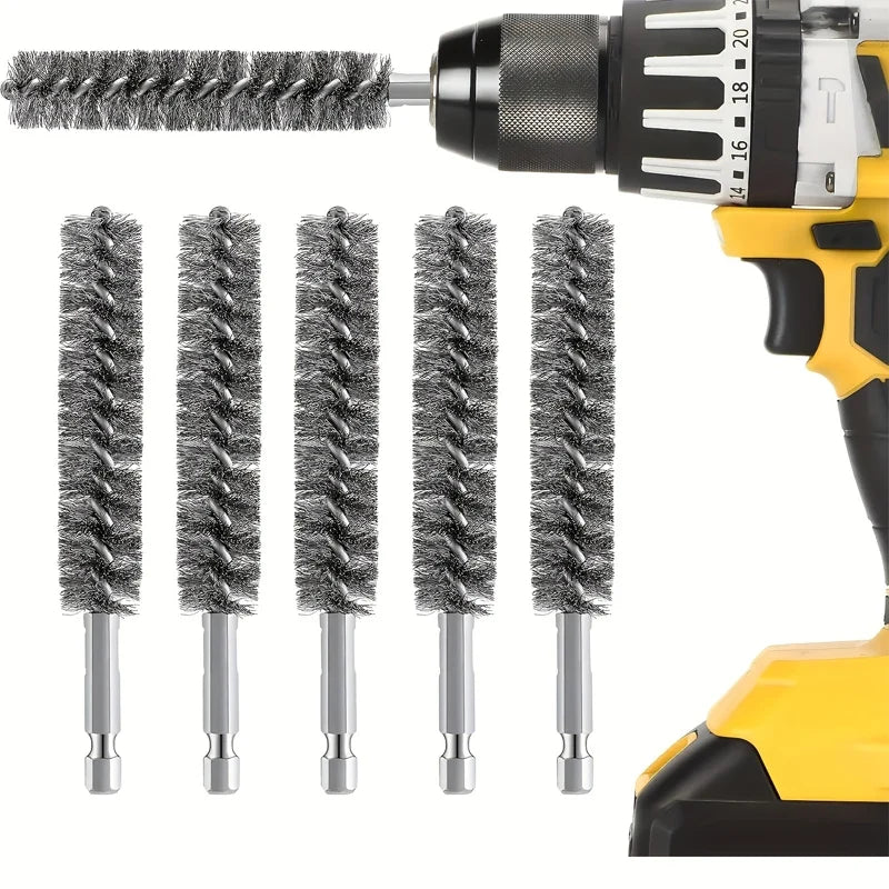 5-Pc Hex Shank Steel Wire Brush Set for Electric Drills Drill Wire Brush Set Qme