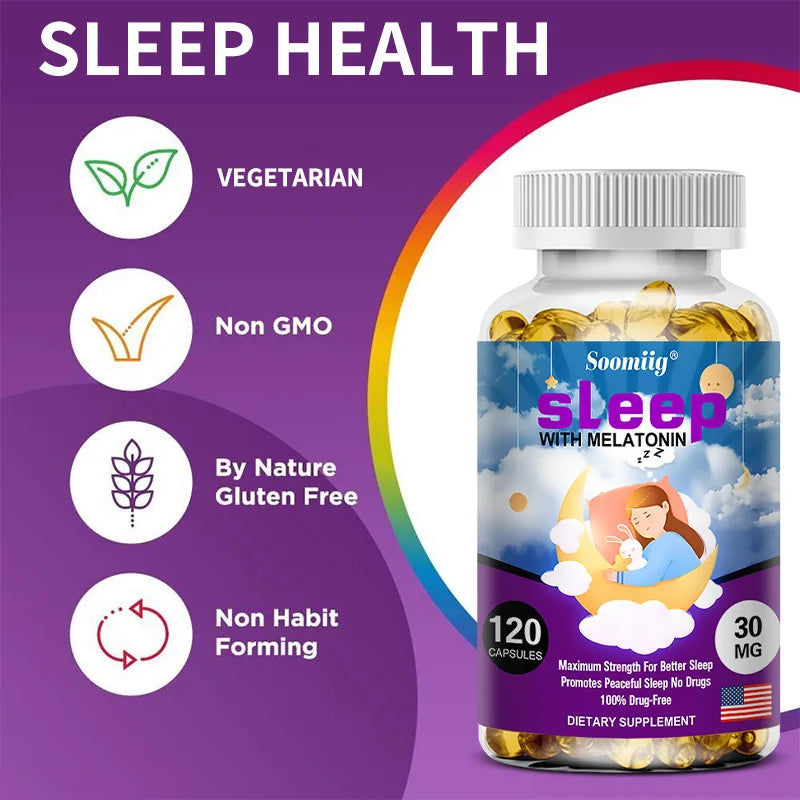 SOOMIIG Melatonin 30mg Capsules – Circadian & Sleep Support Melatonin Supplement Qst