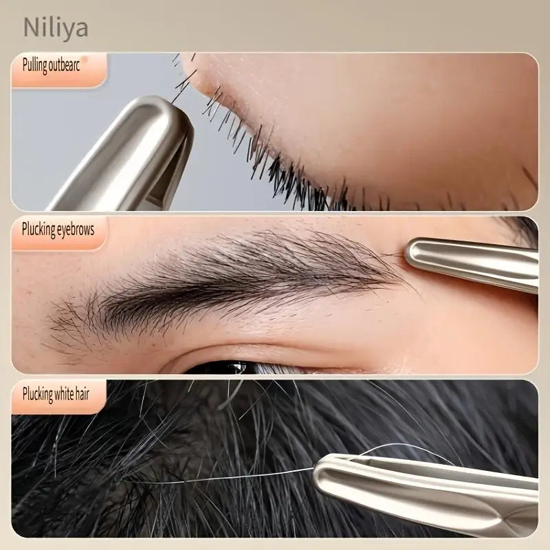 Precision Round Tip Eyebrow Tweezers – Stainless Steel Eyebrow Tweezers Qst