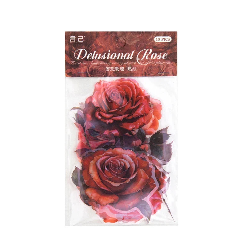 Large Rose Stickers for Scrapbooking, Diary & Album Decor Decorative Craft Stickers Qme