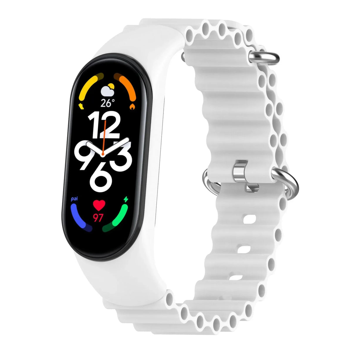 Xiaomi Mi Band 7 6 5 4 3 Silicone Sport Replacement Strap Smart Band Strap Qme White Mi band 5 6