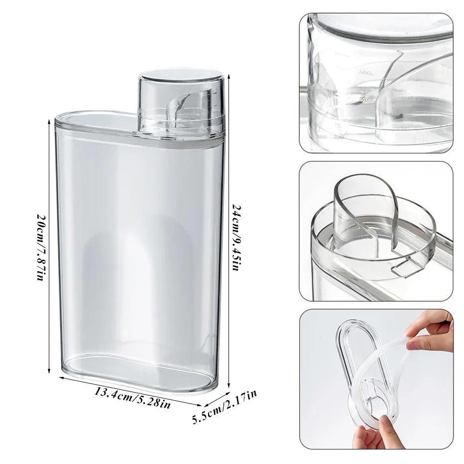 Clear Laundry Detergent Dispenser Bottle – Sealed Storage Tank Laundry Dispenser Bottle Qme