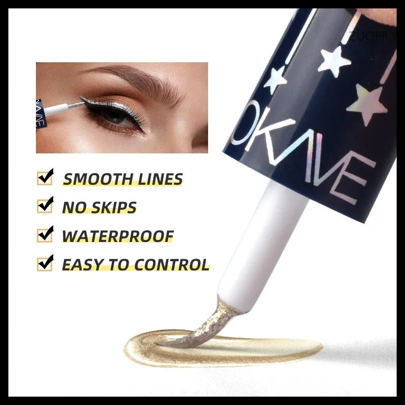 5-Color Diamond Glitter Liquid Eyeliner Set – Waterproof Glitter Liquid Eyeliner Qme