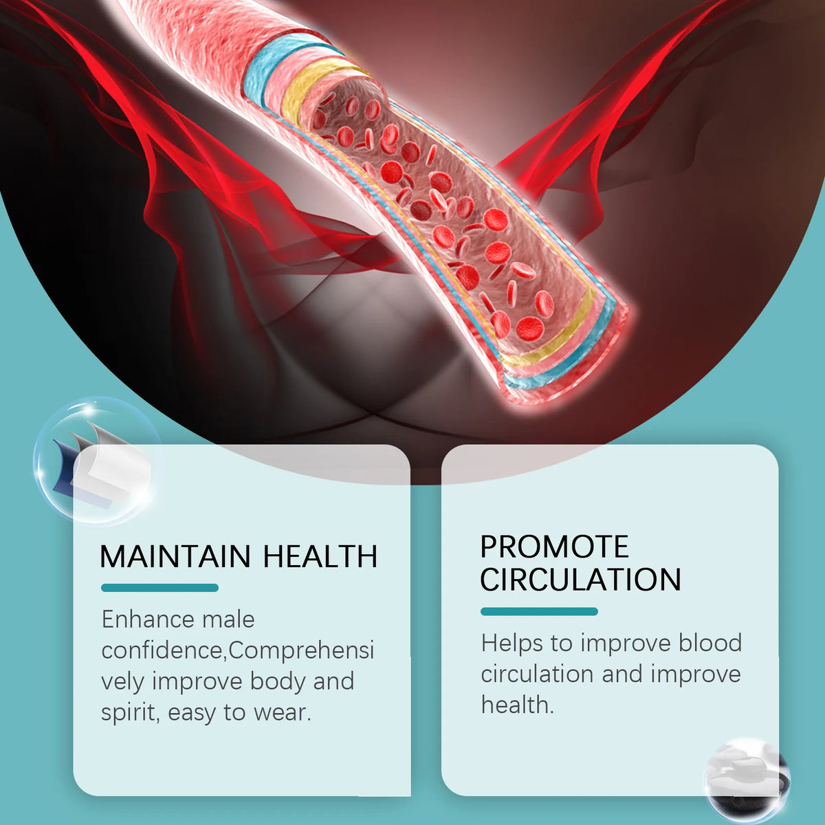 HOUKEA Magnetic Wellness Ring – Men's Circulation Support Magnetic Therapy Ring Qst
